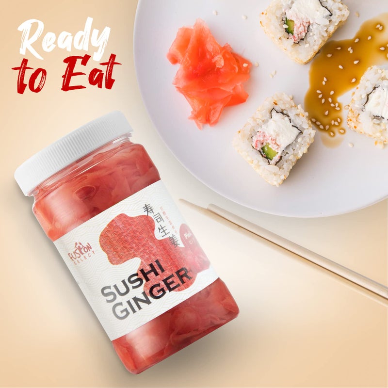 Fusion Select Sushi Ginger - Natural Sliced Gari, Pickled Ginger for Sushi - No MSG, Non-GMO - Spicy, Sour, Sweet & Salty Taste Notes - Side Dish For Sashimi, Sushi Ingredients - 12oz (Pink, 1Pk) - Image 2